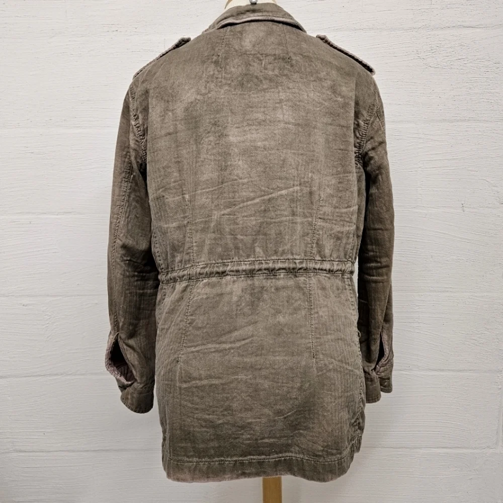 Free People Not Your Brother's Military Surplus Jacket in Olive and Pink Size M - Picture 9 of 15